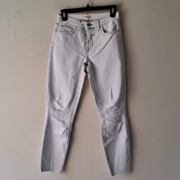 L'Agence Margot High Rise Acid Wash Distruct/Distressed Jeans - Size 25 (NWT) - Picture 3 of 10